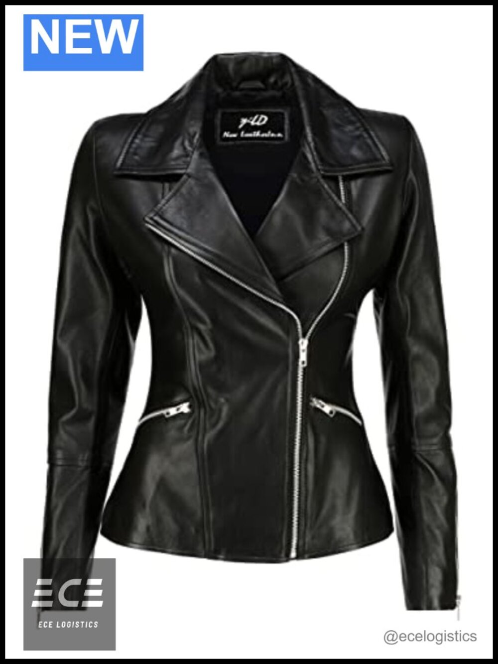 Women's Real Lambskin Asymmetrical Zip Leather Moto Biker Jacket